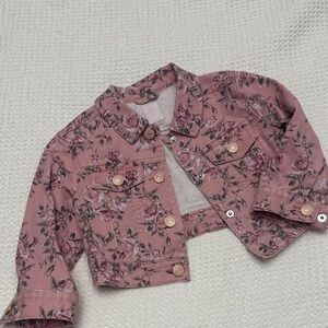 GAP x Love Shack Fancy Pink Floral Jean Jacket for toddler